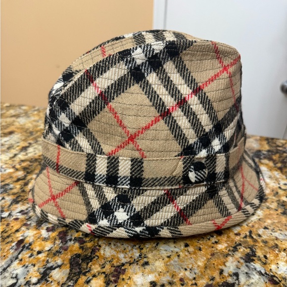 Burberry Vintage Wool Nova Check Bucket Hat - Picture 3 of 7